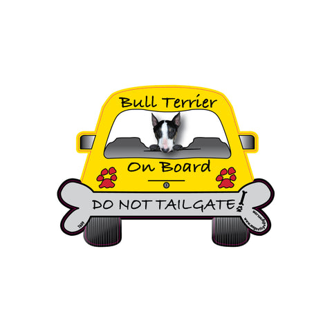 Bull Terrier On Board Car Magnet Bull Terrier On Board Car Magnet