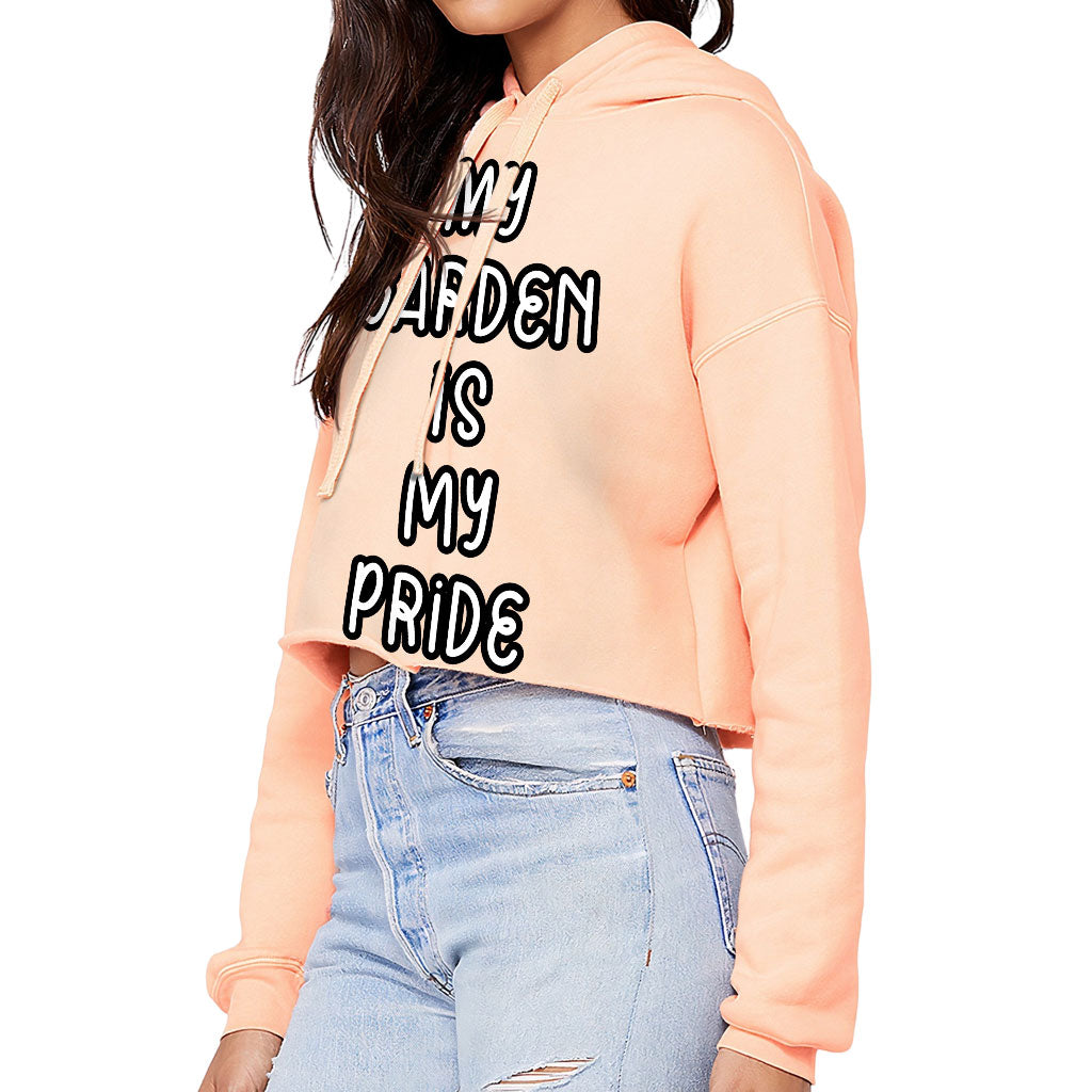 Garden Themed Women's Cropped Hoodie - Printed Cropped Hoodie - Cool Design Hooded Sweatshirt Garden Themed Women's Cropped Hoodie - Printed Cropped Hoodie - Cool Design Hooded Sweatshirt