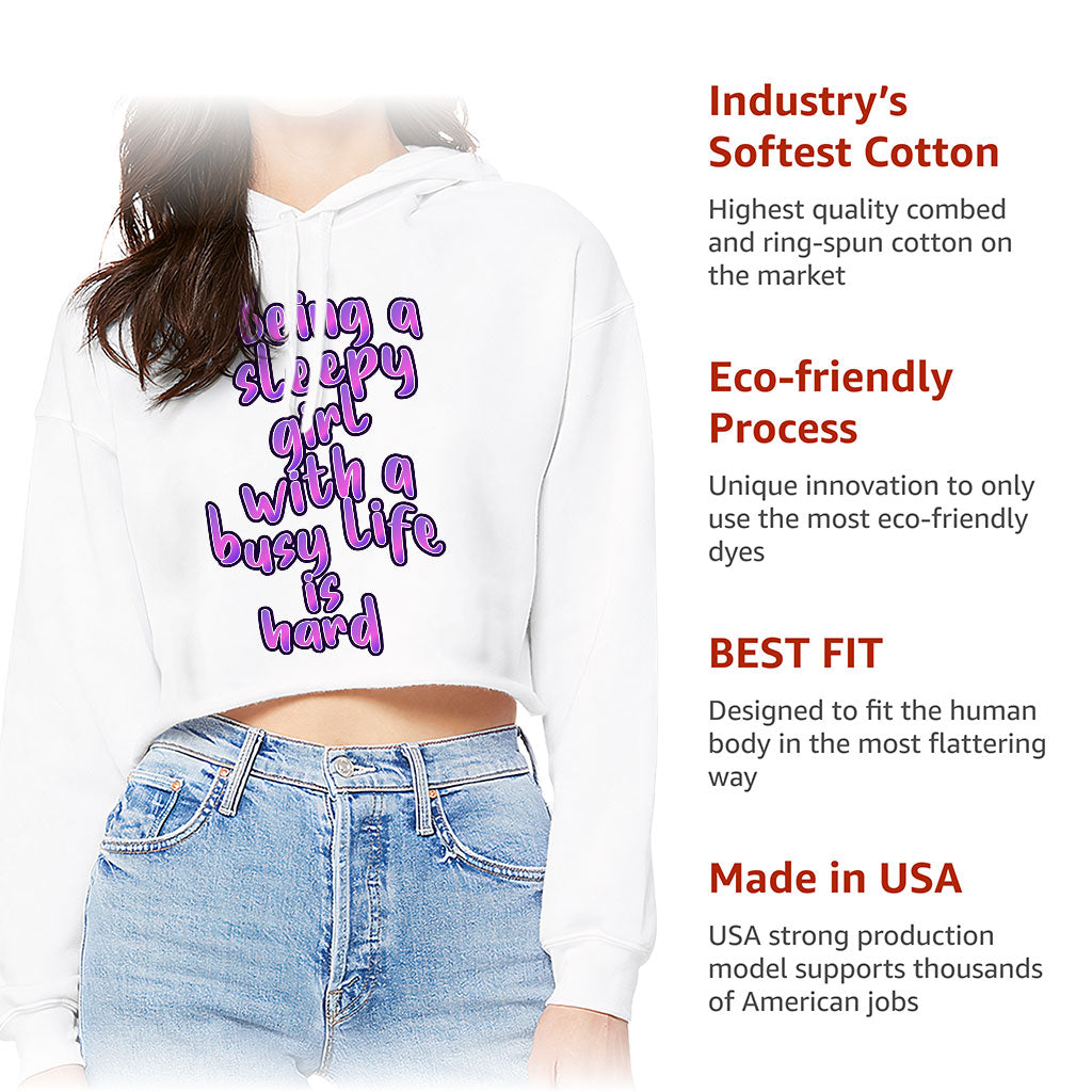 Being a Sleepy Girl Women's Cropped Hoodie - Cool Design Cropped Hoodie - Best Print Hooded Sweatshirt Being a Sleepy Girl Women's Cropped Hoodie - Cool Design Cropped Hoodie - Best Print Hooded Sweatshirt