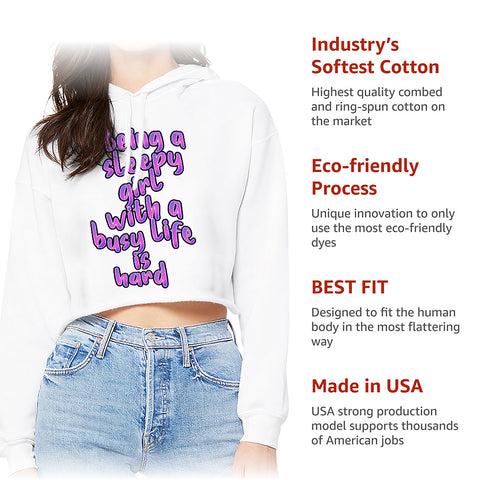 Being a Sleepy Girl Women's Cropped Hoodie - Cool Design Cropped Hoodie - Best Print Hooded Sweatshirt Being a Sleepy Girl Women's Cropped Hoodie - Cool Design Cropped Hoodie - Best Print Hooded Sweatshirt