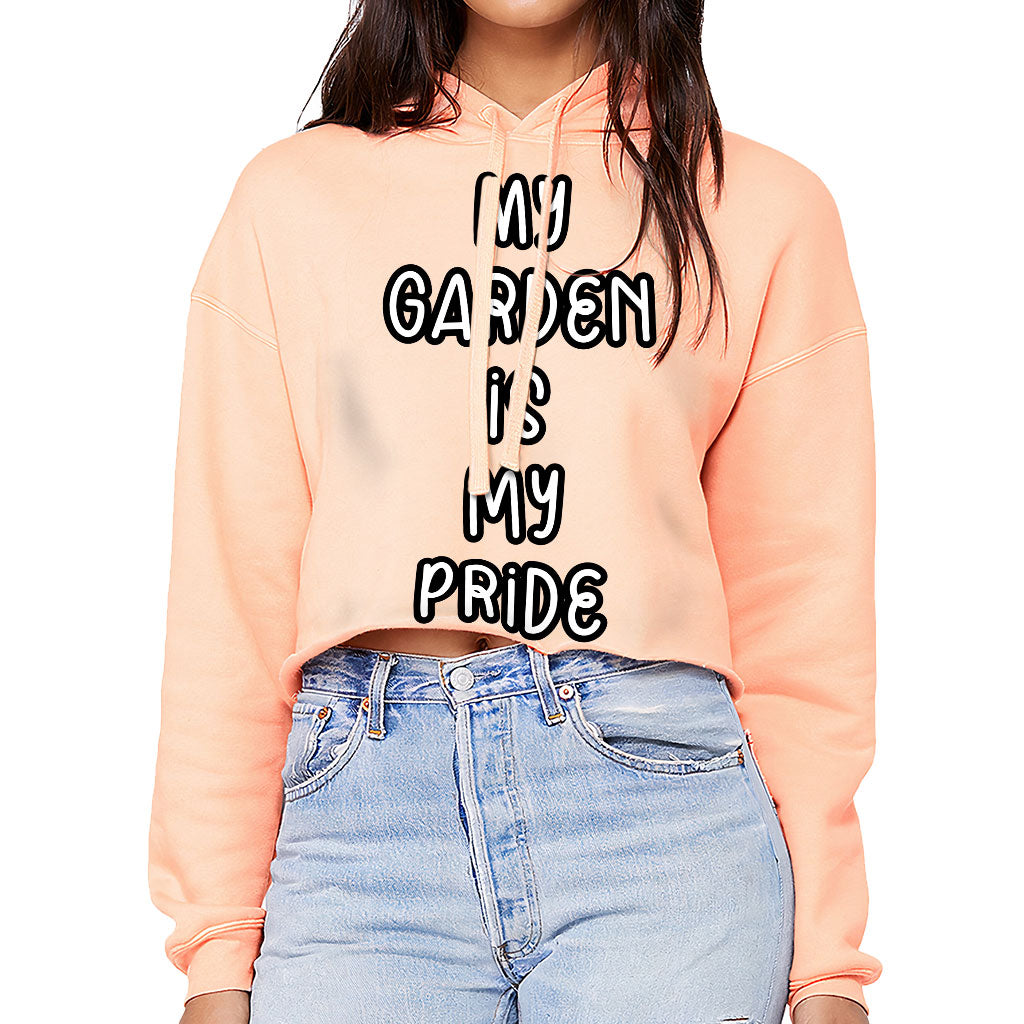 Garden Themed Women's Cropped Hoodie - Printed Cropped Hoodie - Cool Design Hooded Sweatshirt Garden Themed Women's Cropped Hoodie - Printed Cropped Hoodie - Cool Design Hooded Sweatshirt
