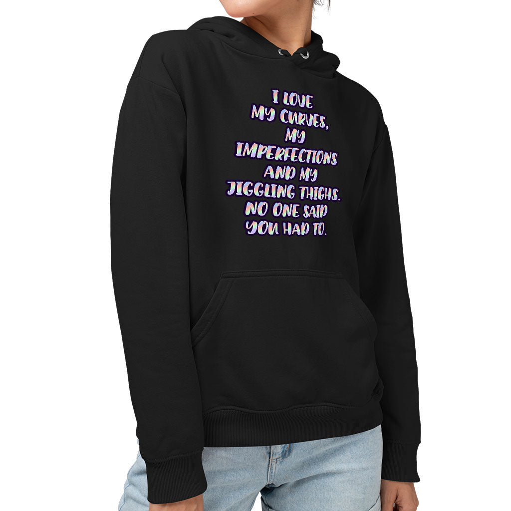 I Love My Curves Sponge Fleece Hoodie - Feminist Hoodie - Trendy Hooded Sweatshirt