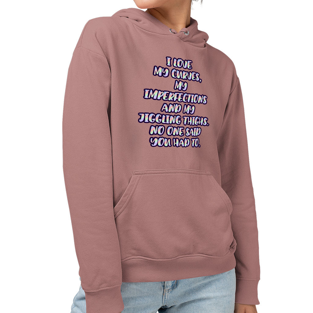 I Love My Curves Sponge Fleece Hoodie - Feminist Hoodie - Trendy Hooded Sweatshirt